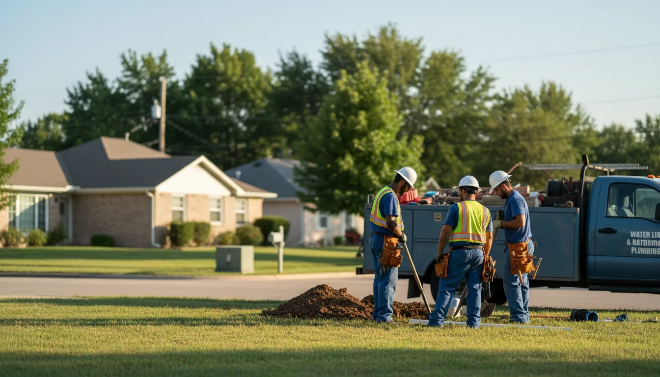 Residential water line and bathroom plumbing service in Benton, KS